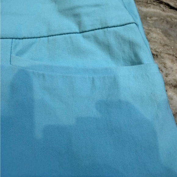 Chico’s Light Blue Cropped Pants Lace Trim Size 3 US 16 Pull On - Picture 2 of 11